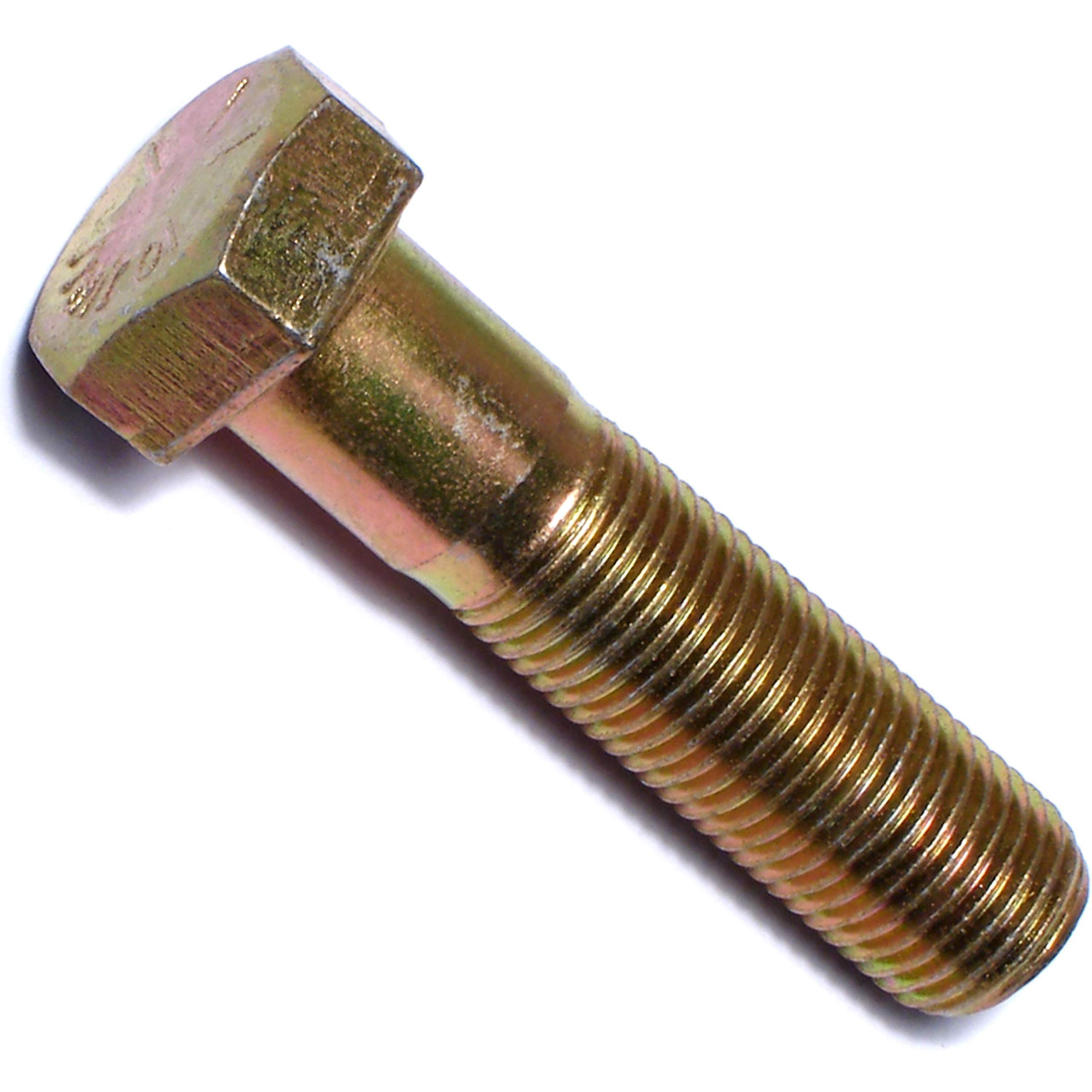 Hard-to-Find Fastener 014973253820 Grade 8 Fine Hex Cap Screws, 1/2-20 x 2, Piece-4, Yellow
