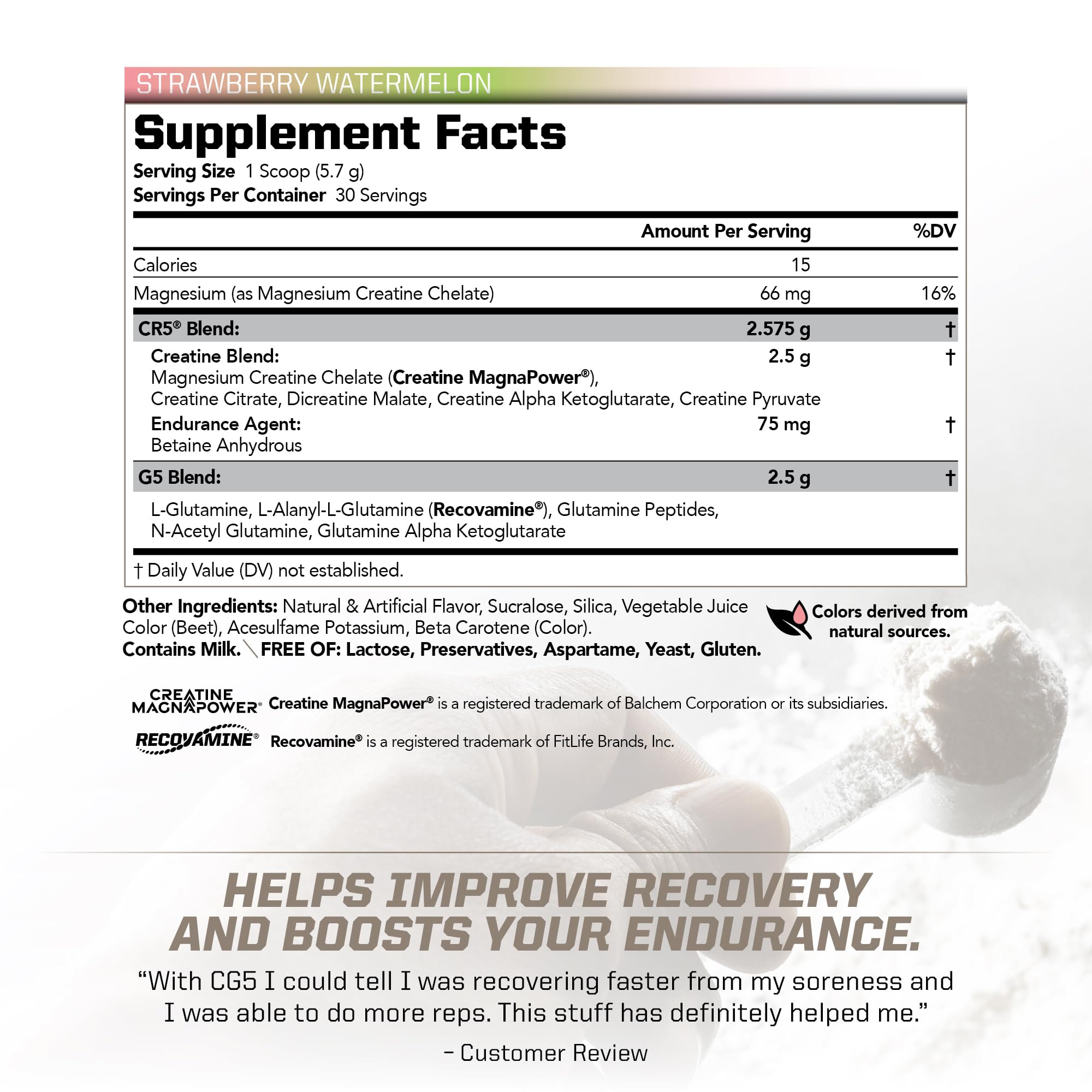 PMD CG5 Creatine & L-Glutamine Powder Strawberry Watermelon - 30 Servings — Amazon image 2