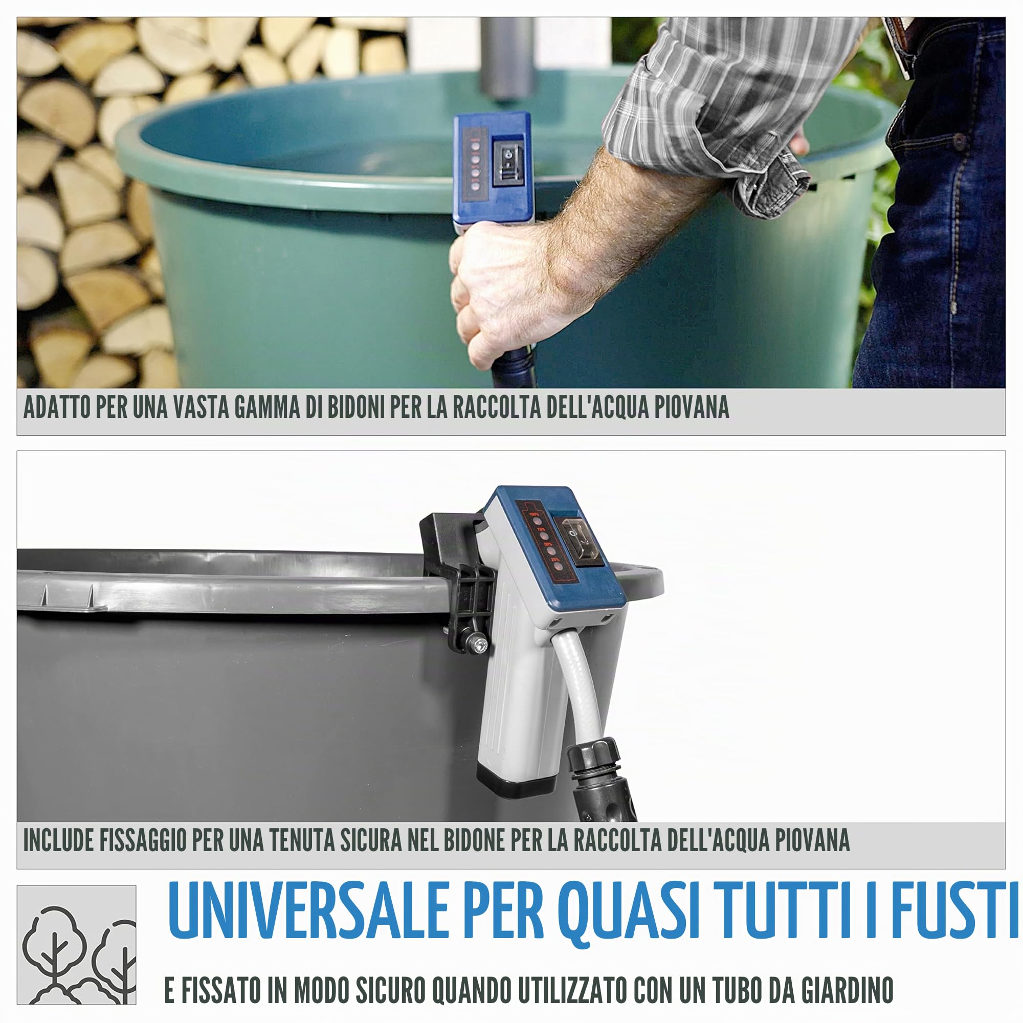 Güde Pompa impermeabile a batteria RFP 12 – 201 – 04 (12 V, 1500 l/h, test buono, protezione contro il funzionamento a secco, altezza 11 m, dimensione massima grana 0,5 mm, rubinetto di