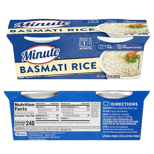 Miniatura 9 de Paquete de arroz integral instantáneo. Incluye dos paquetes de 8.8 onzas de arroz integral minuto listo para servir. Cada uno tiene 2 tazas de arroz