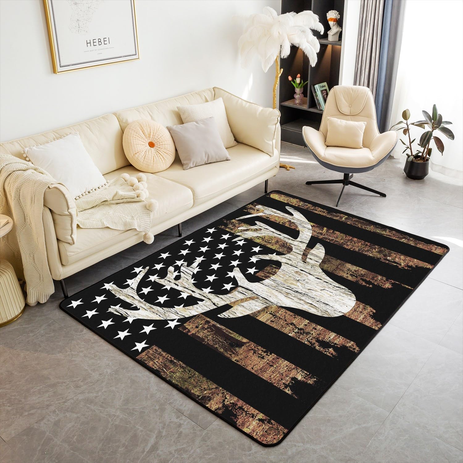 Tapis anti dérapant wapiti 180x280 pour sécuriser le salon et le canapé