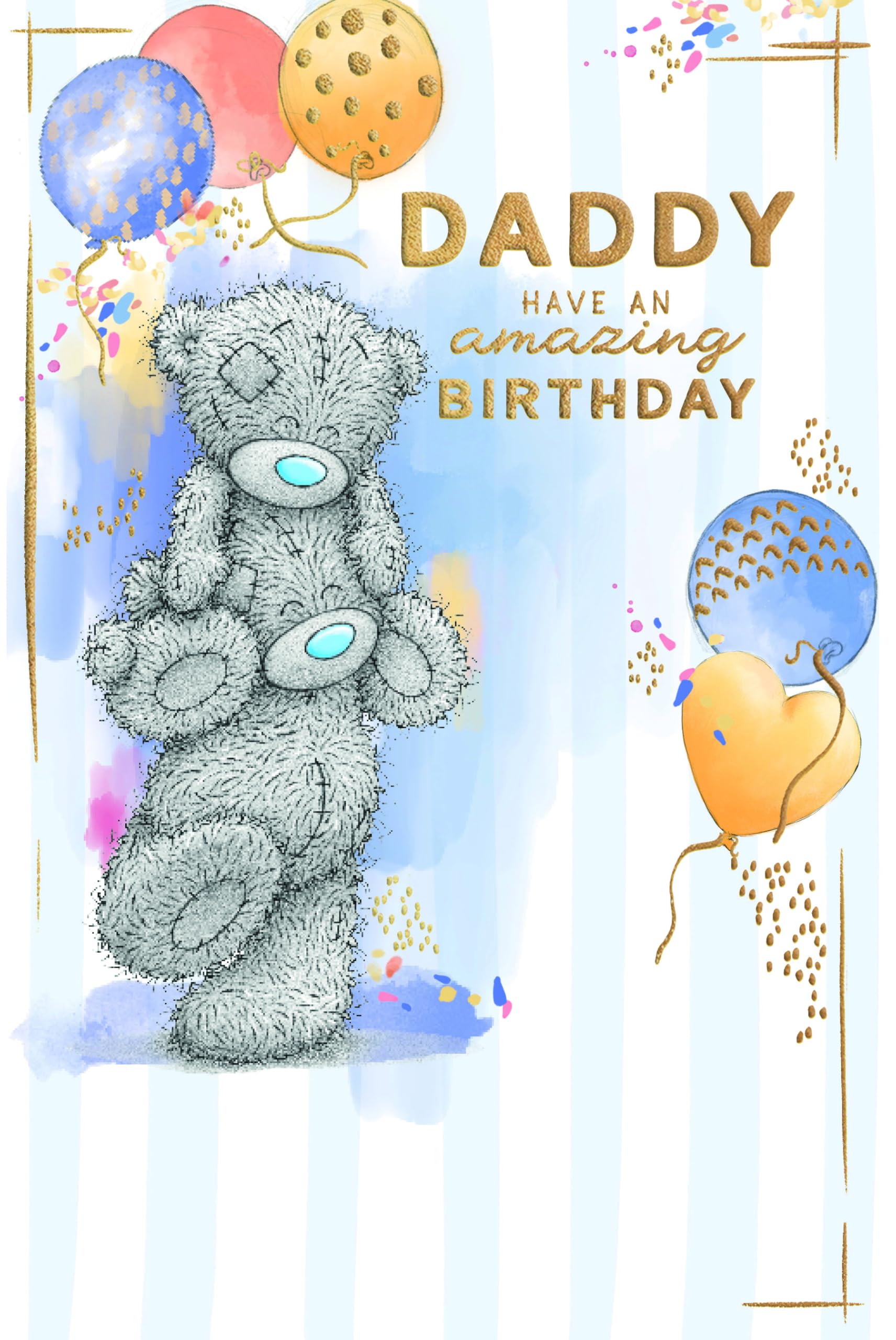 Me To You Bear 'Daddy Birthday' Tatty Teddy Luxury Card, 6 x 9 Inches - Official Collection