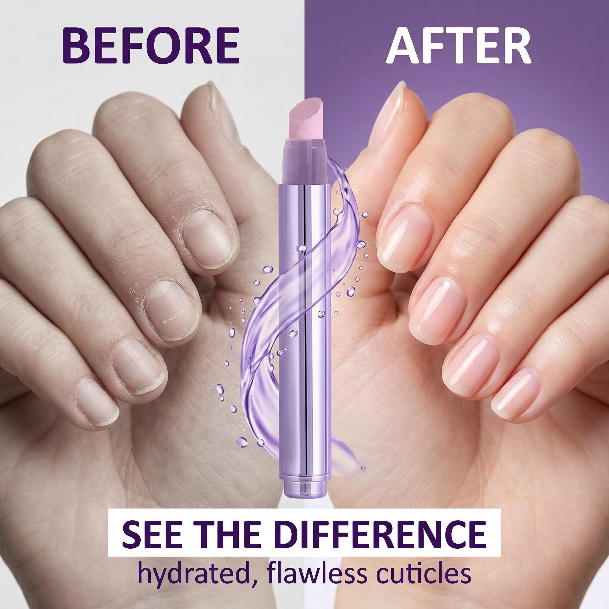 2 Pezzi 3-in-1 Penna per l'olio per cuticole, penna per olio per le cuticole pusher con punta in ceramica, penna per rimuovere cuticole idratante e illuminante, per unghie secche e stressate