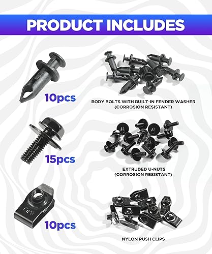 Miniatura 4 de 35 piezas de pernos de cuerpo de protección contra salpicaduras para motor, protector contra salpicaduras, protector contra salpicaduras,