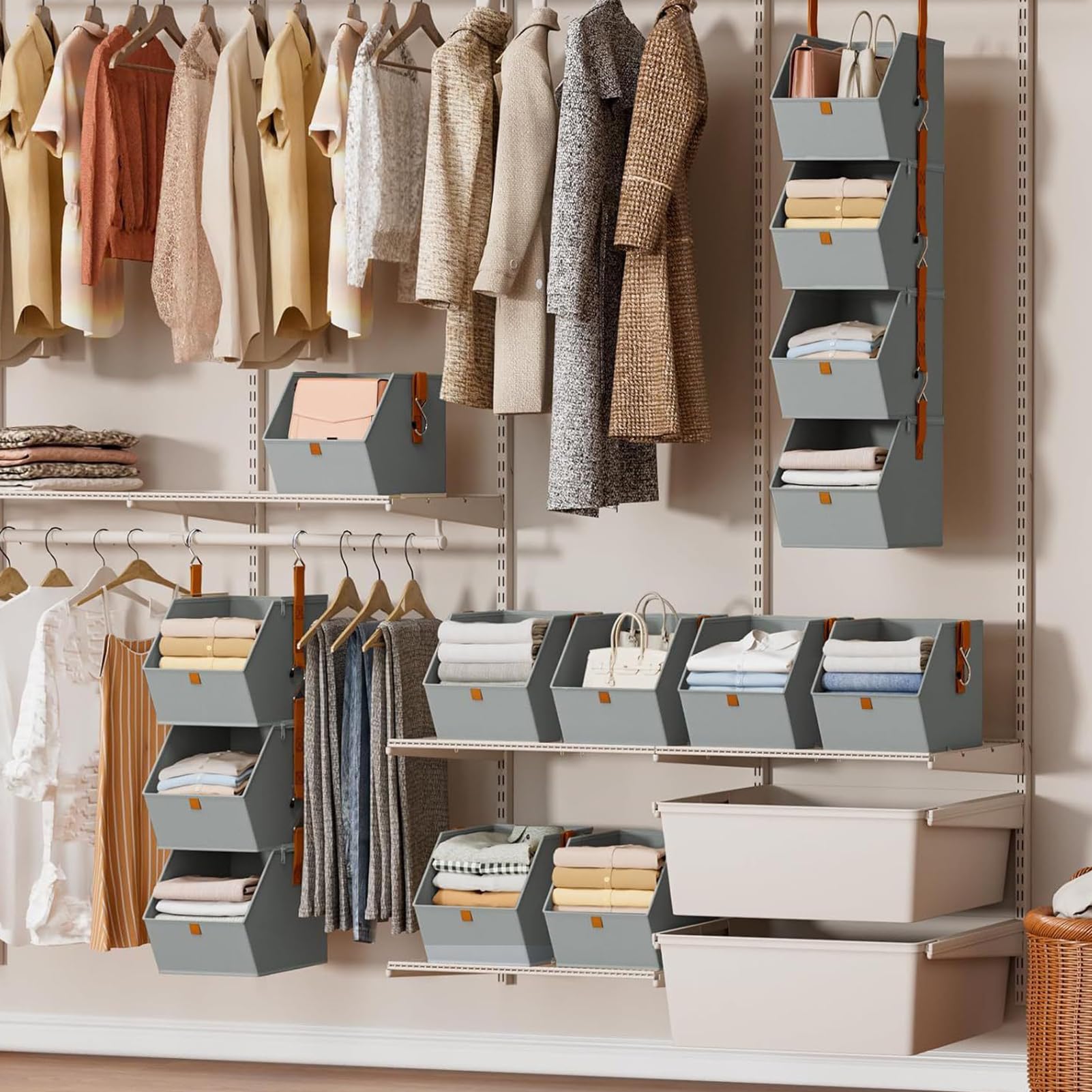 Organizador De Puerta Organizador De Ropa De 4 Niveles | Almacenamiento Colgante De Armario Para Hogar Dormitorio Oficina Guarderia Garaje Y Cuarto De Lavado Zapatos Bolsos