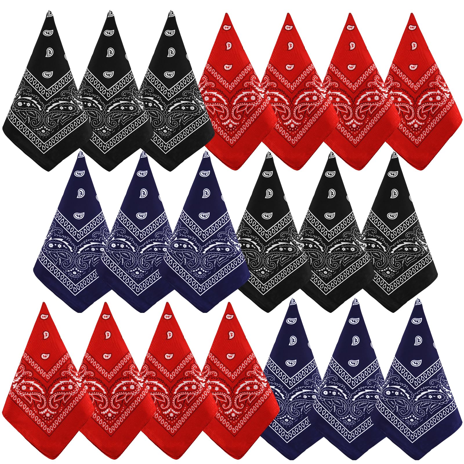 NACHLYNN 10/20pcs Paisley Bandanas Assorted Bandanas Cowboy Polyester Headbands Square Scarf Headwear