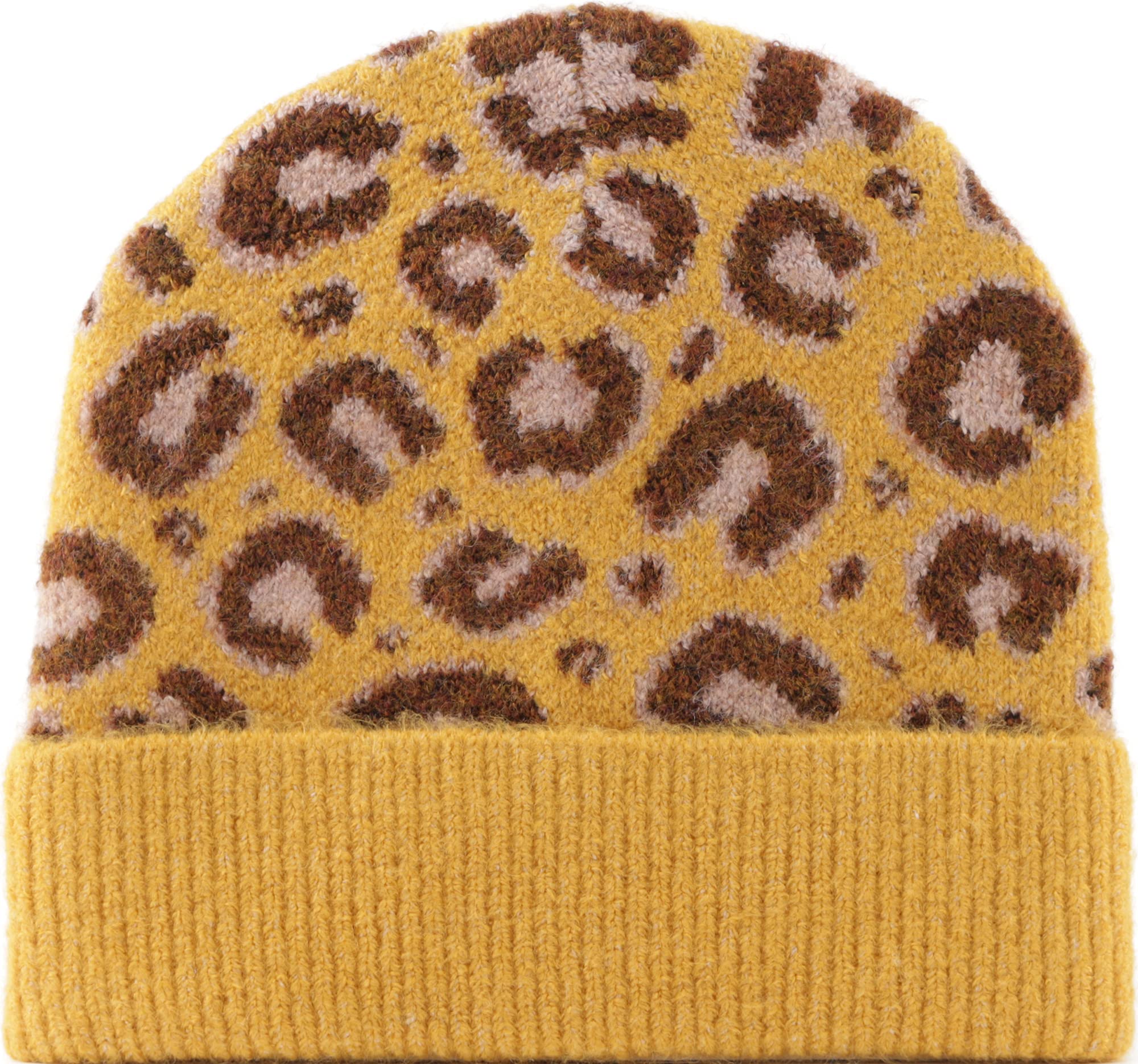 EASTER BARTHESoft Leopard Beanie for Women Warm Winter Knit Cuffed Beanie Skull Cap Ski Beanie Hat