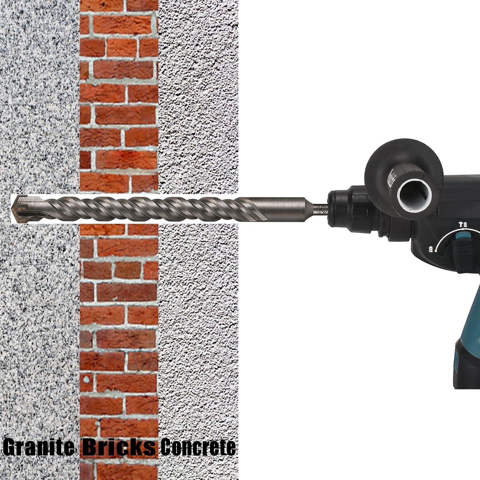 Vearter 6mm x 350mm SDS Plus Concrete Drill Bit, YG8C Carbide Tipped 40Cr Shank Rotary Hammer Drill Bit - Image 4