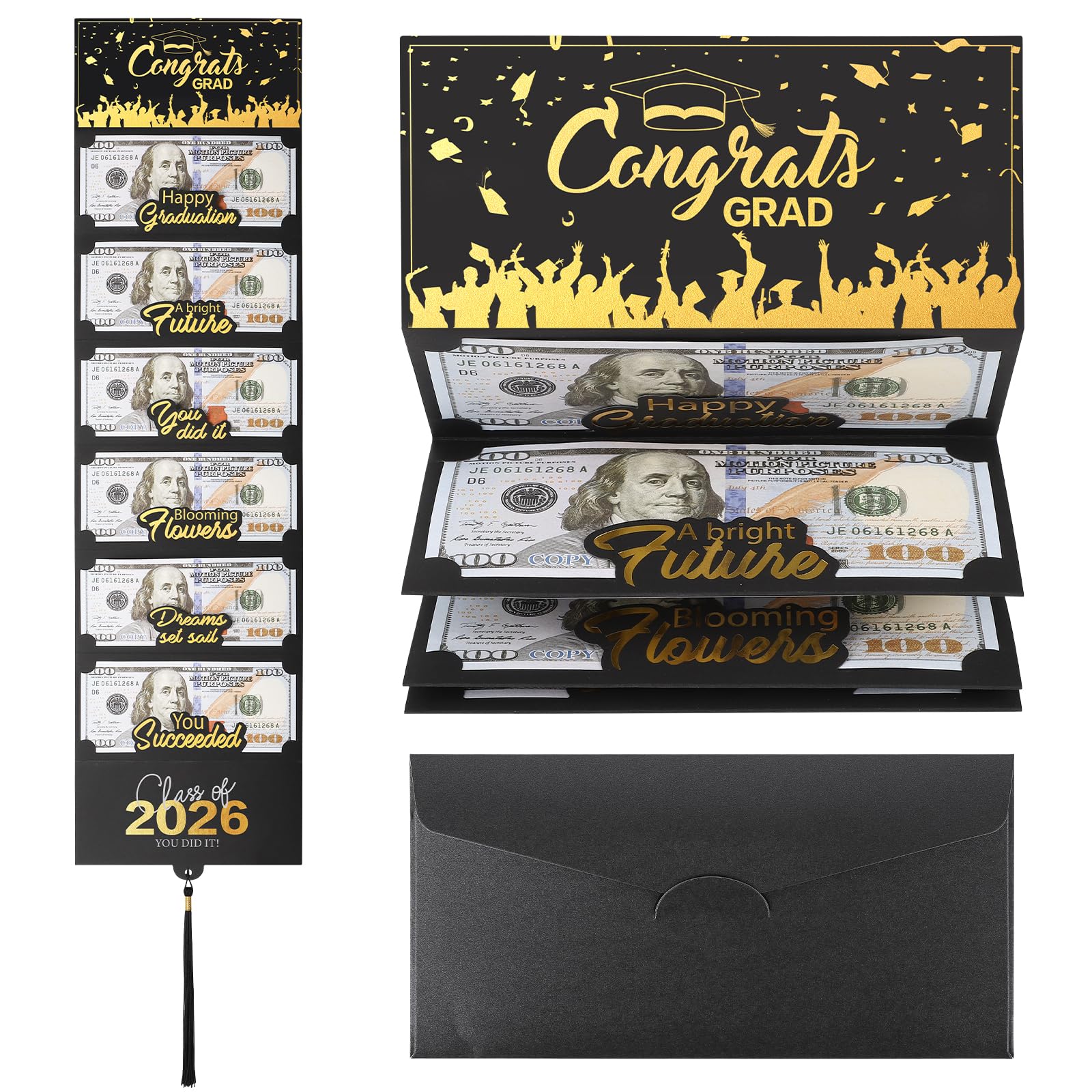 Hedeey 2026 Graduation Money Cards with Envelope, Graduation Gift Card Money Holder 2026, Graduation Money Holder for Cash for College High School