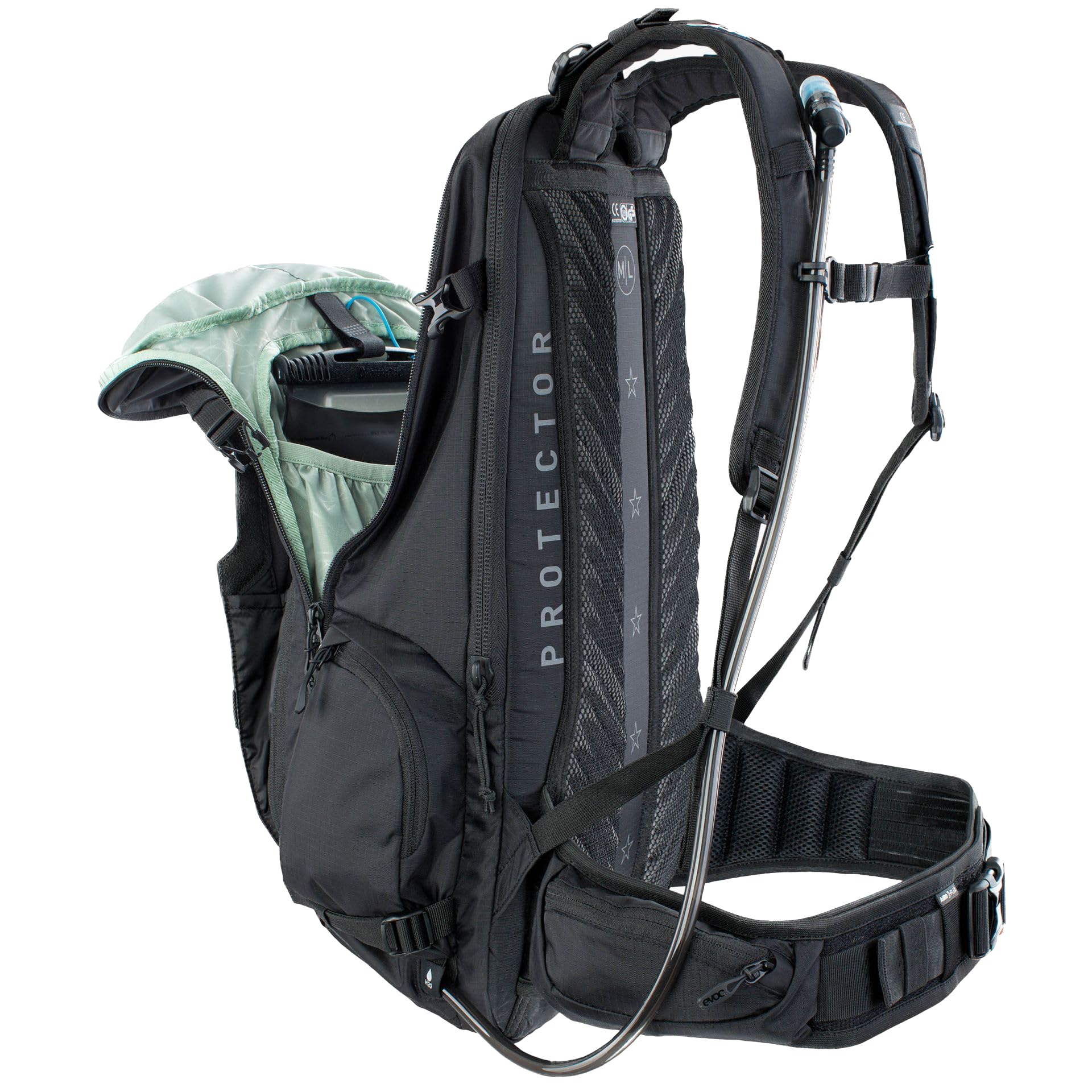 EVOC Fr Trail E-ride sac à dos protecteur pour e-mountain bikes (compartiment batterie séparé, LITESHIELD BACK PROTECTOR, LITESHIELD SYSTEM AIR ventilation) Mixte (lot de 1)