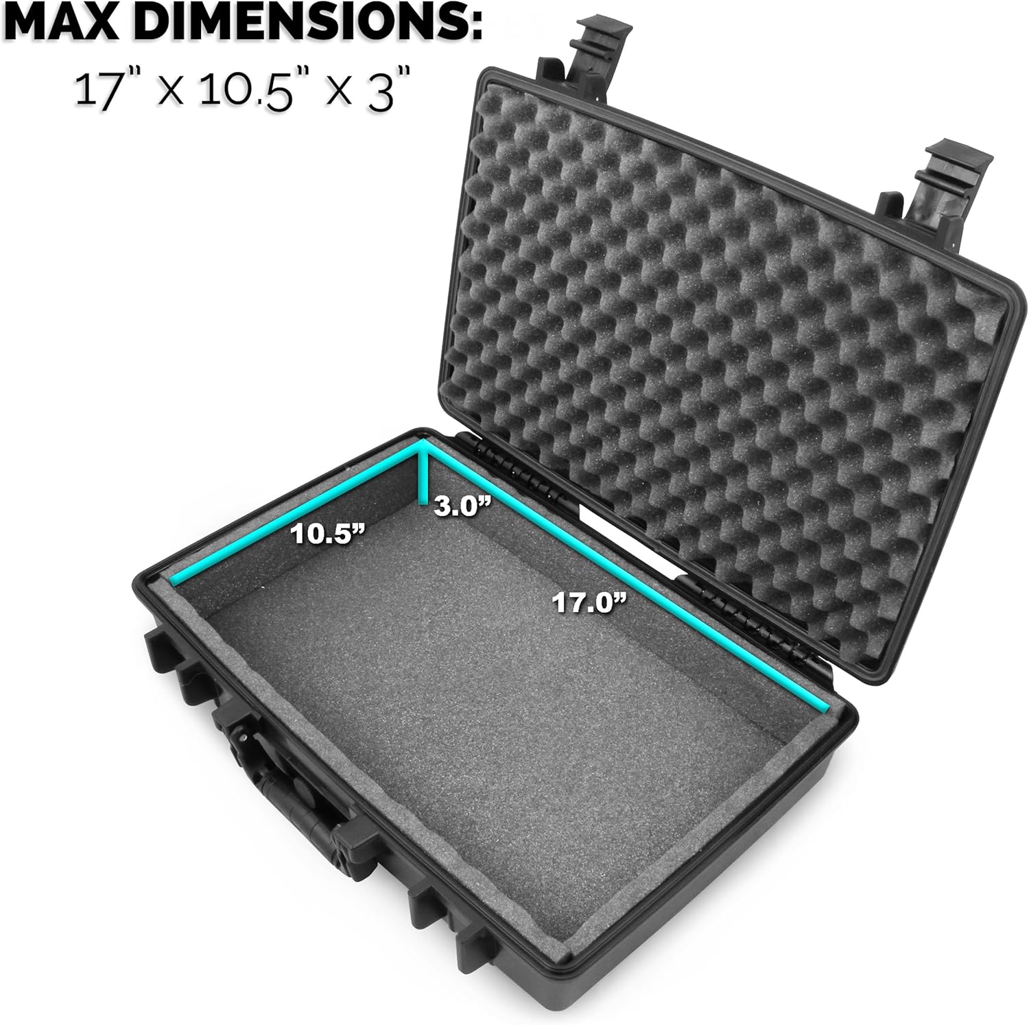 CASEMATIX Waterproof Hard Case Compatible with Pioneer DJ AlphaTheta DDJ-FLX2, DDJ-200 Compact 2-Channel DJ Controller, Shock-Absorbing, Foam Interior Carry Case Only