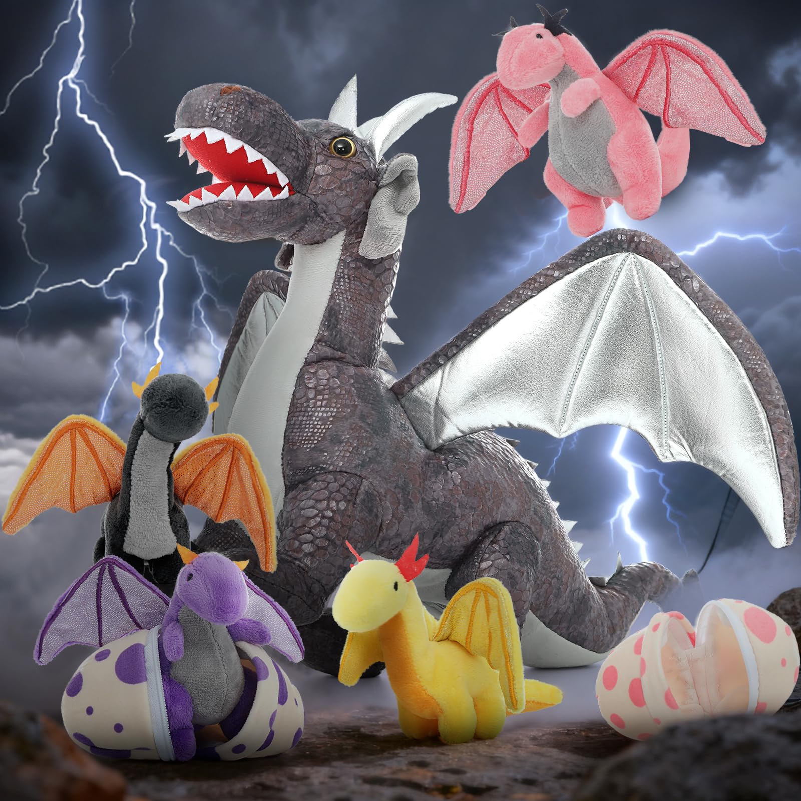 Amazon.co.jp: MaoGoLan ドラゴンぬいぐるみ7点セット 子供用 22インチ