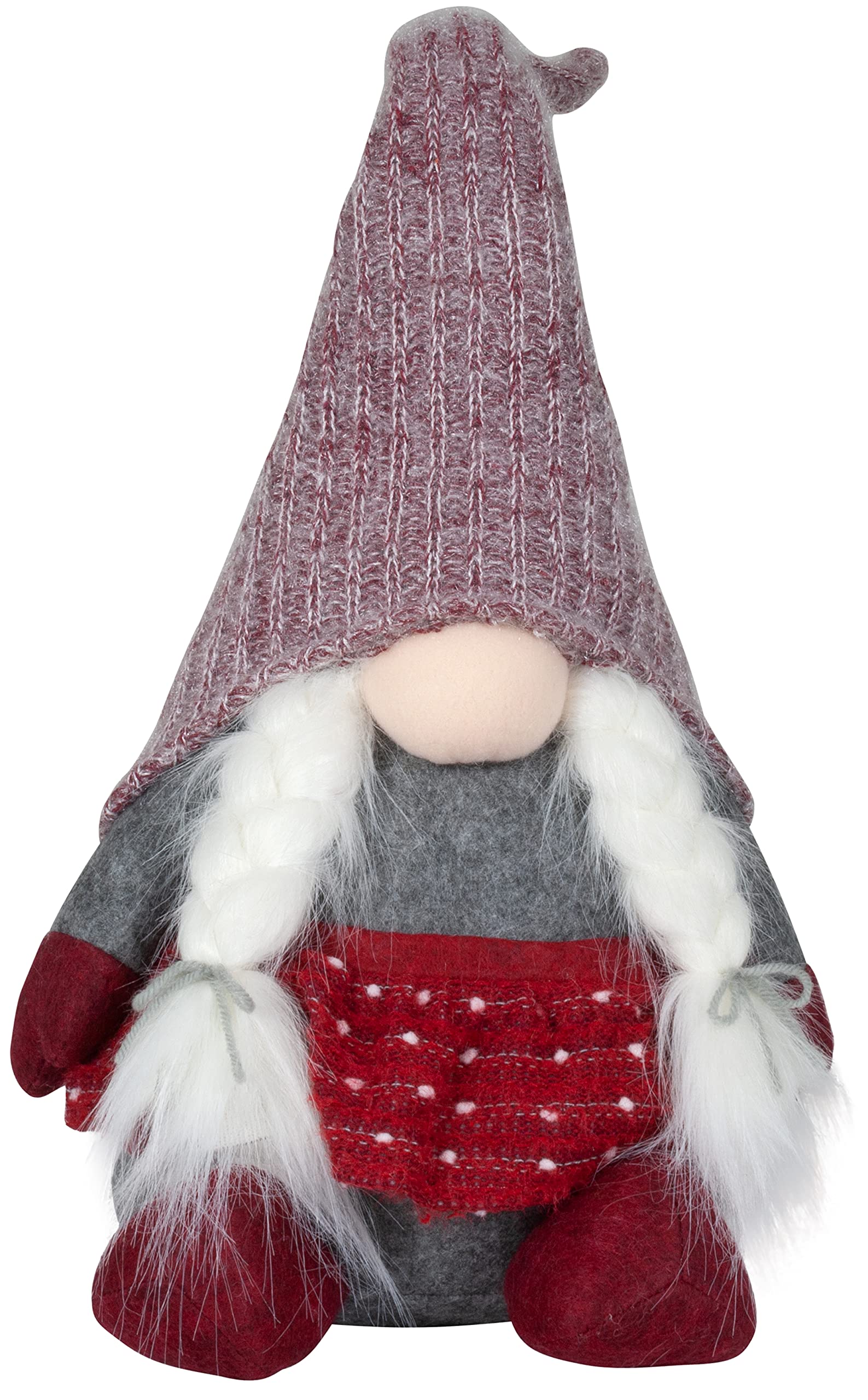Wihnachtsfigur Wichtel Gnom 40cm 2 Stück rot-grau Paar