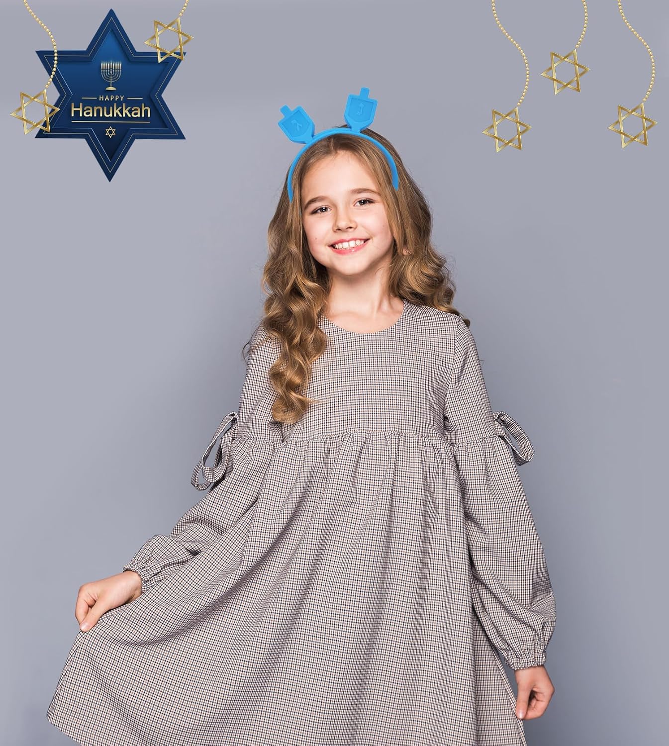 The Dreidel Company Hanukkah Headband, Light Up Flashing Dreidel, Glow In The Dark Decoration, Great For Hanukkah Party