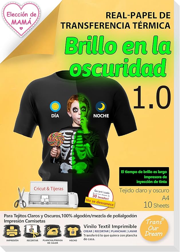 Papel De Transferencia Térmica Para Madera Clear1.0 - 10 Hojas A4, Para Impresora De Inyección De Tinta, Se Aplica Con Plancha