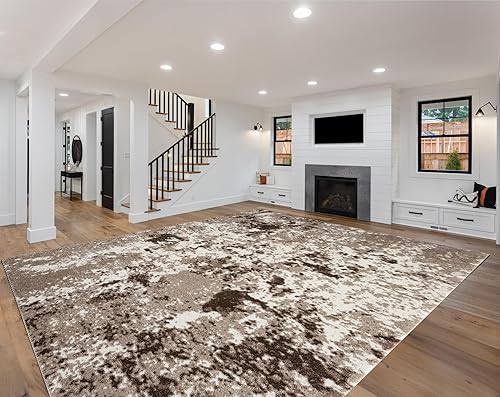 Keen Home Design Alfombras de área - 9x12 sin desprendimiento, alfombras abstractas para cocina, sala de estar, dormitorio, comedor, entrada -