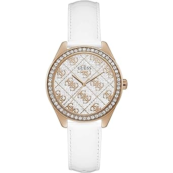 Guess Round 37mm White Dial Analog Women Watch - GW0098L4