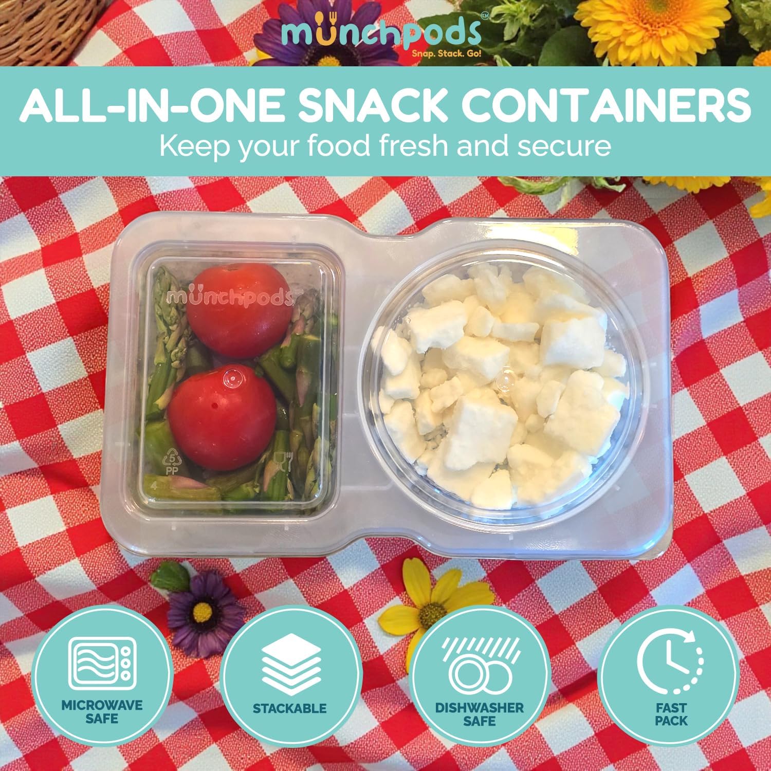 Reusable Snack Containers with Lids 20Pcs, Portion control containers, Snack Pack Containers,2 Double Compartment Snack Containers for Kids On the Go Meals, Camping Condiment Snack Tray Prep - Image 4