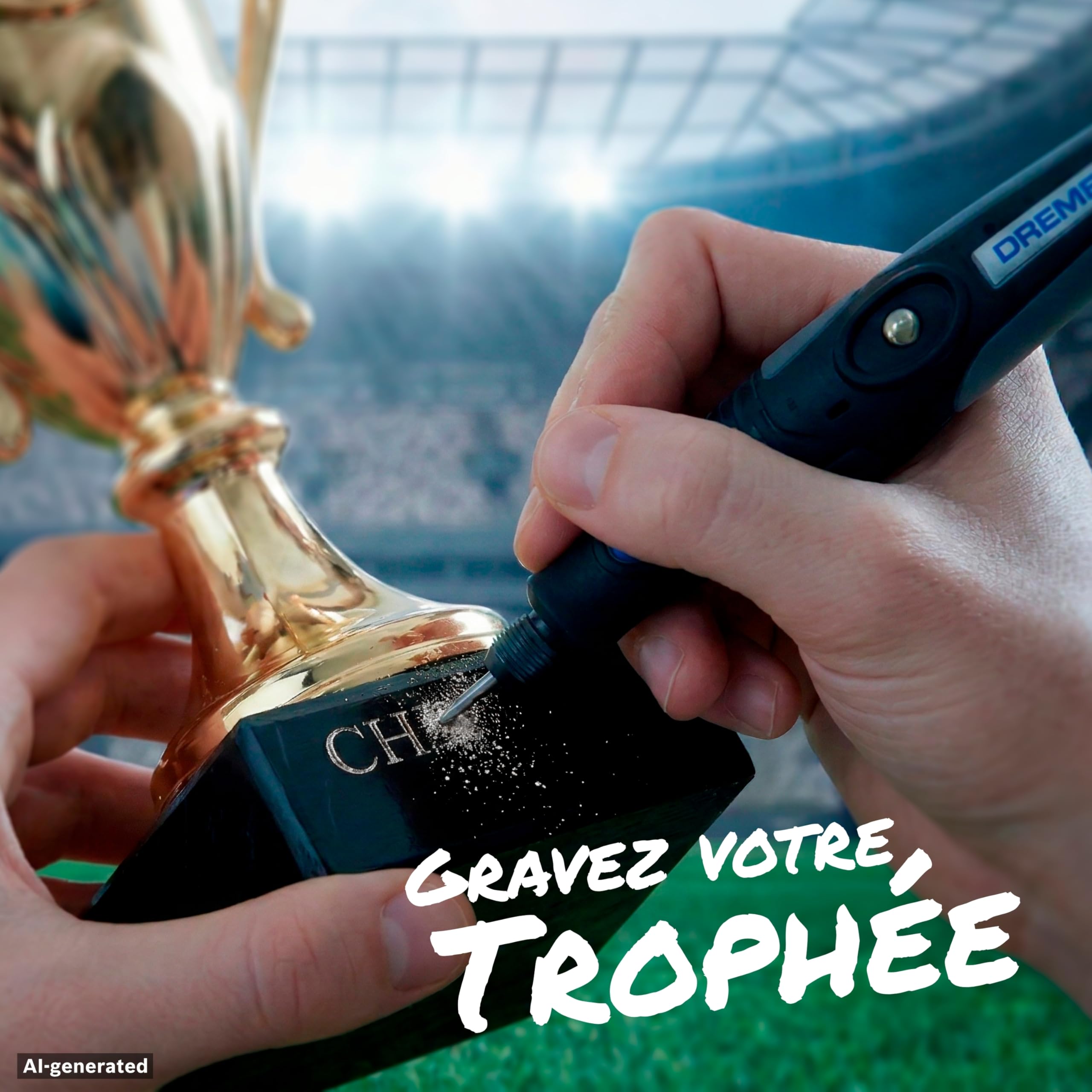 Dremel 3000 Champion Outil Rotatif Moteur 130W, 33 000 Tr/Min avec 25 Accessoires, Trophée Gravable, Sac De Rangement, Arbre Flexible Pour Découpe, Sculpture, Ponçage, Perçage – Édition Limitée