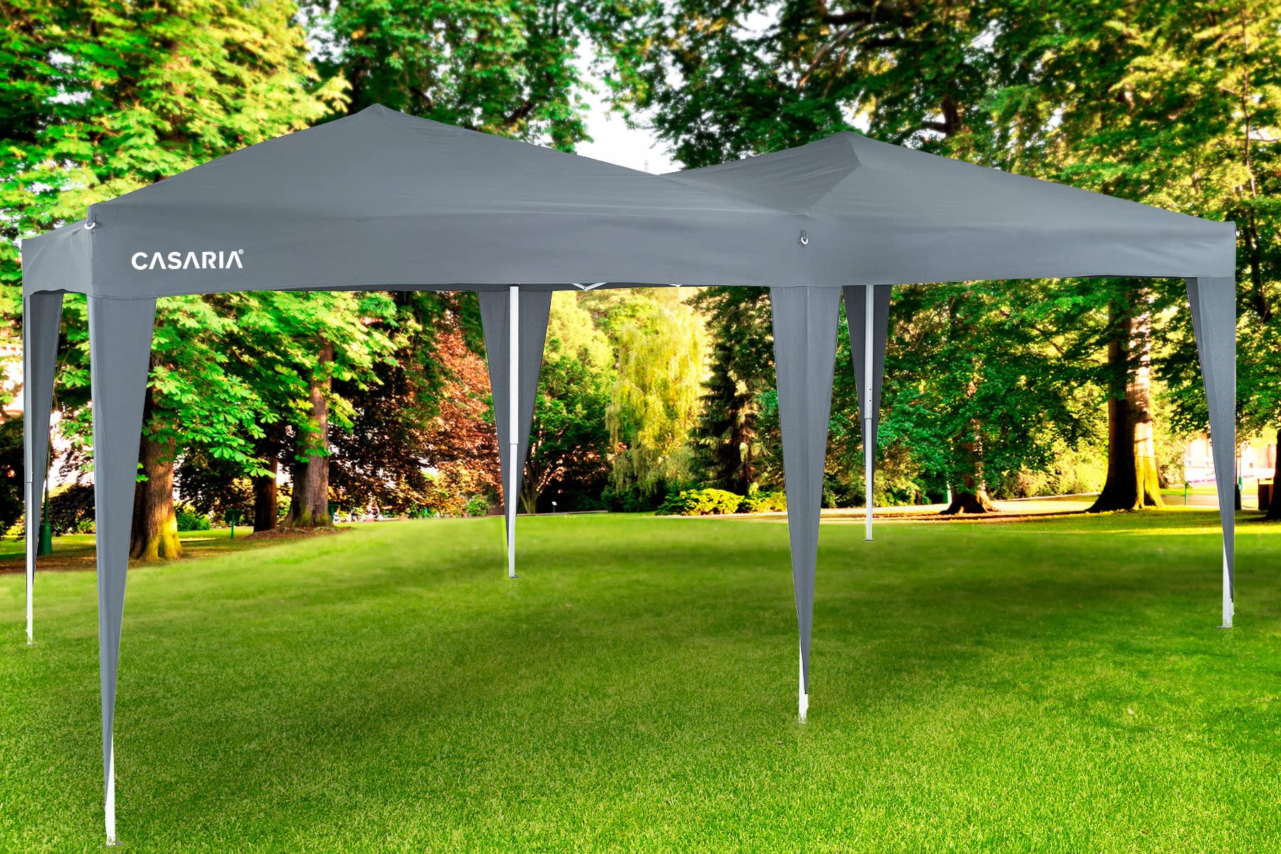 CASARIA Pavillon Capri 3x6m Pop-up Anthrazit | mit Tasche, Winterfest, UV-Schutz 50, Faltbar, Stabil, Camping, Garten, Faltpavillon, Partyzelt, 120x20x19cm, 6 personen