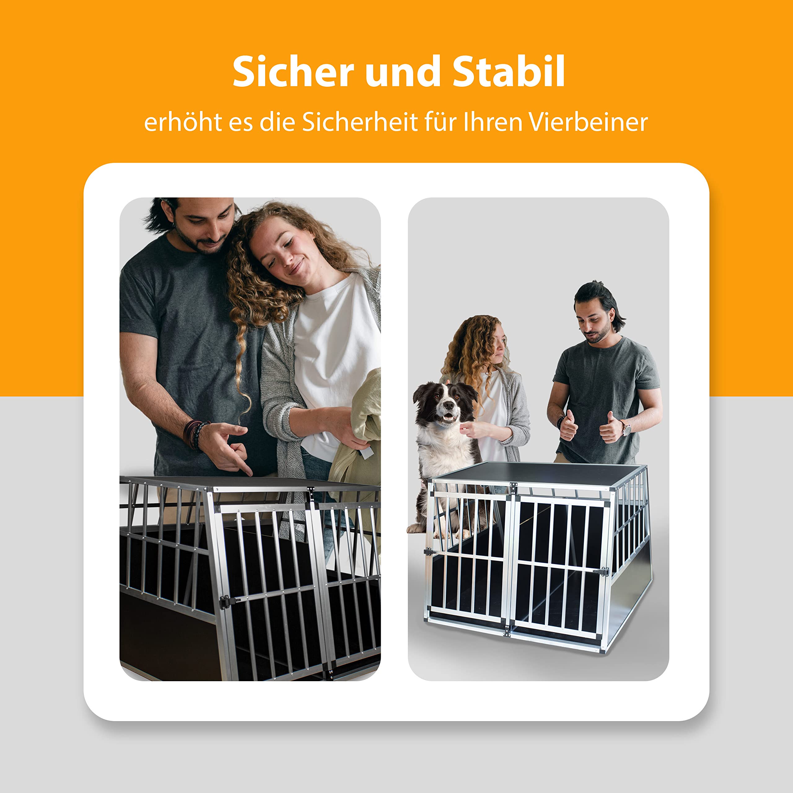 Merschbrock Trade GmbH Transportín XL para el coche, caja de viaje para perros, jaula de transporte