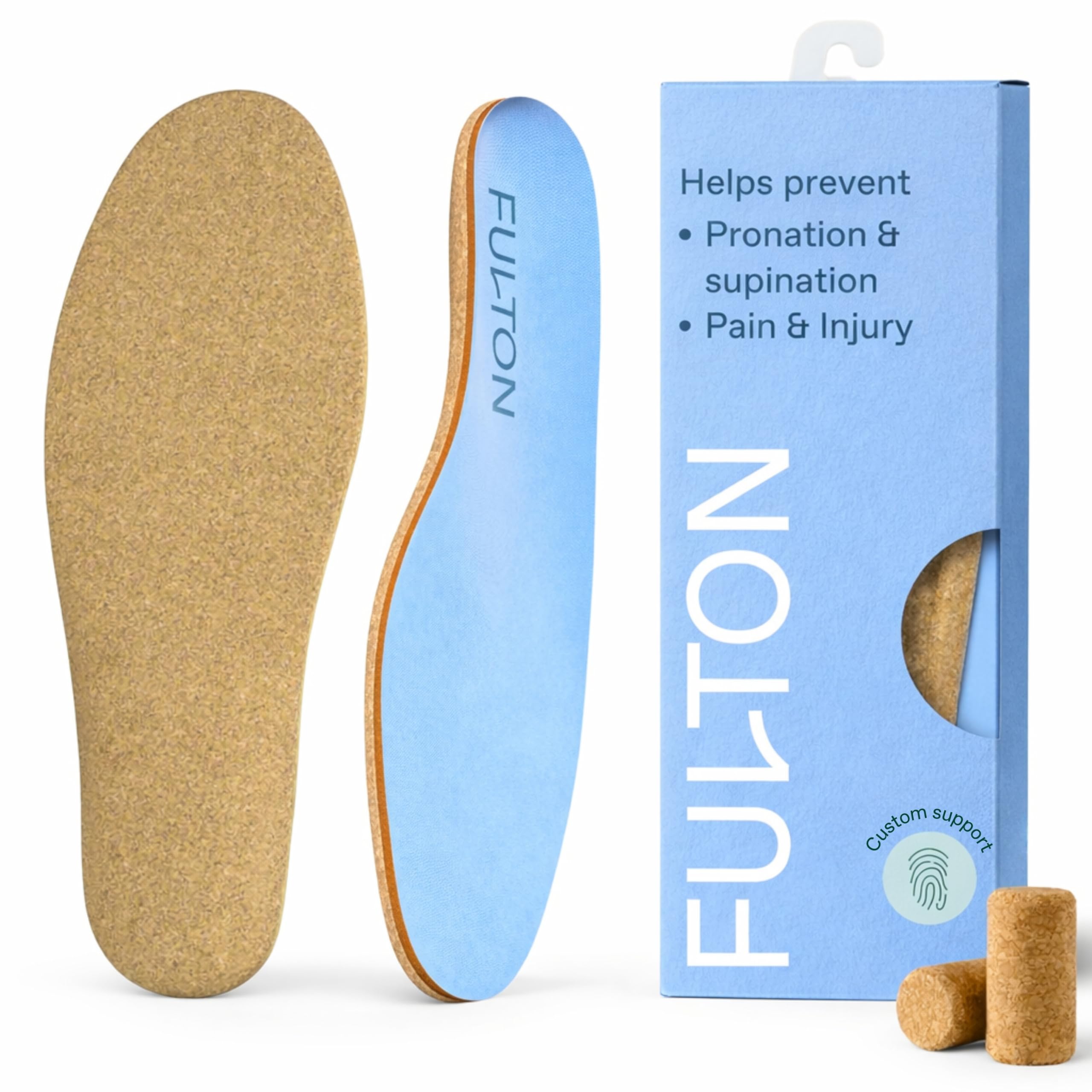 Fulton Athletic Insoles - Ultimate Performance Active Inserts with Custom Molding - Shock Absorption - Running, Tennis, Basketball, for Overpronation,