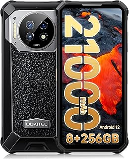 Smartphone robusto (2022), bateria Android 12 21000mAh smartphone robusto desbloqueado, telefone robusto com tela HD de 6,78 polegadas 8G+128G, câmera de visão noturna, smartphone IP68 à prova d'água para ambientes externos, Dual SIM 4G ★★Nota: Espessura: 29mm + Peso 570g★★