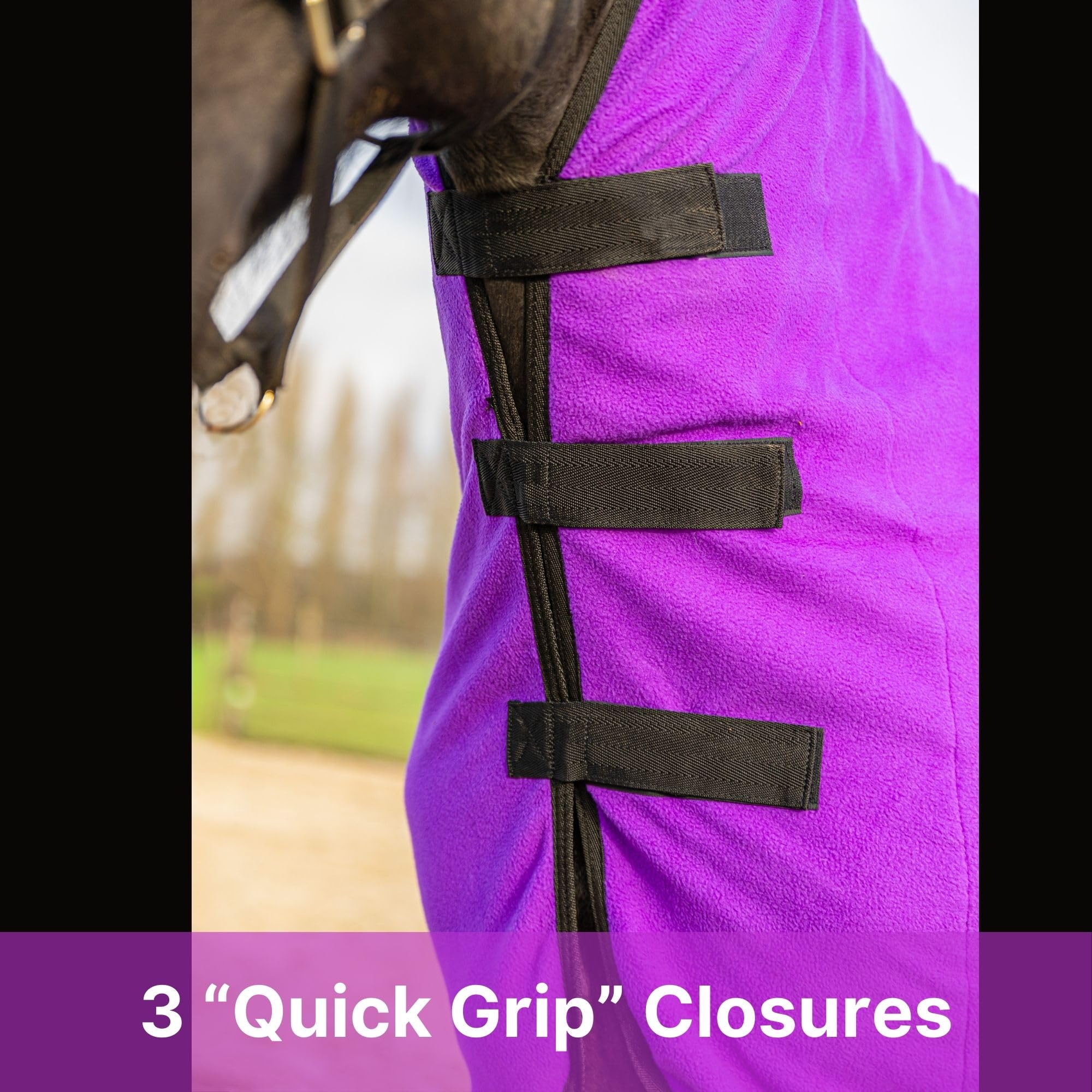 RESISTANCE Enfriador de contorno de forro polar suave de larga duración y cálido para caballo (XL (80-82 pulgadas), morado