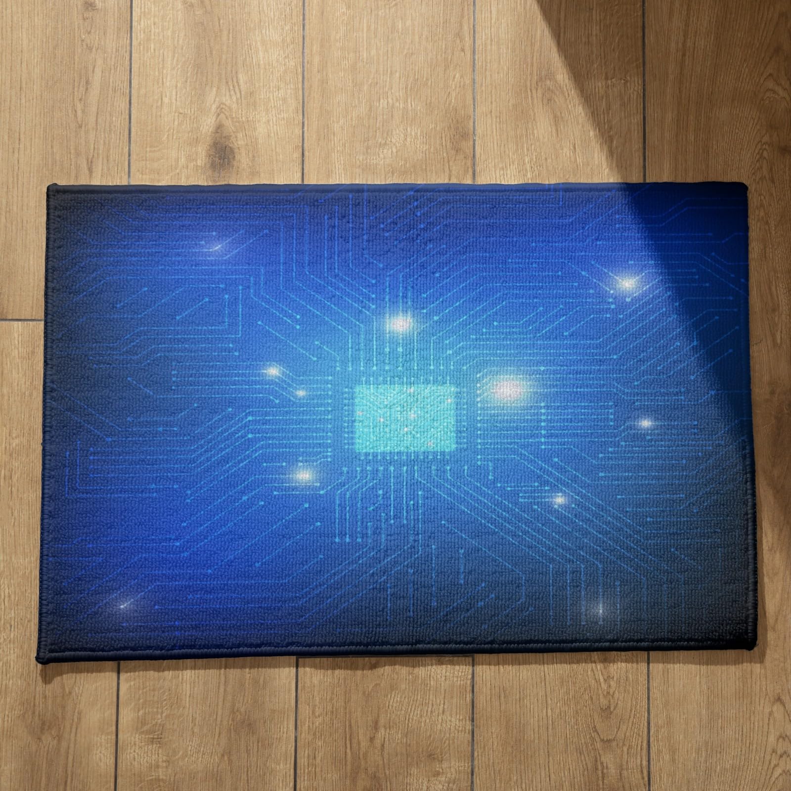 Tapis de cuisine lavable CEVAN bleu 45x75 cm pour un sol propre