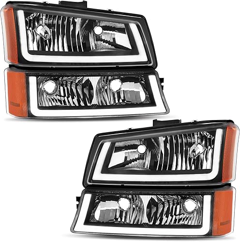 Conjunto de faros delanteros LED DRL para Chevy SilveradoAvalanche 1500 1500HD 2500 2500 2500HD 350007 Classic, 03 04 05 06, no apto para cuerpo de