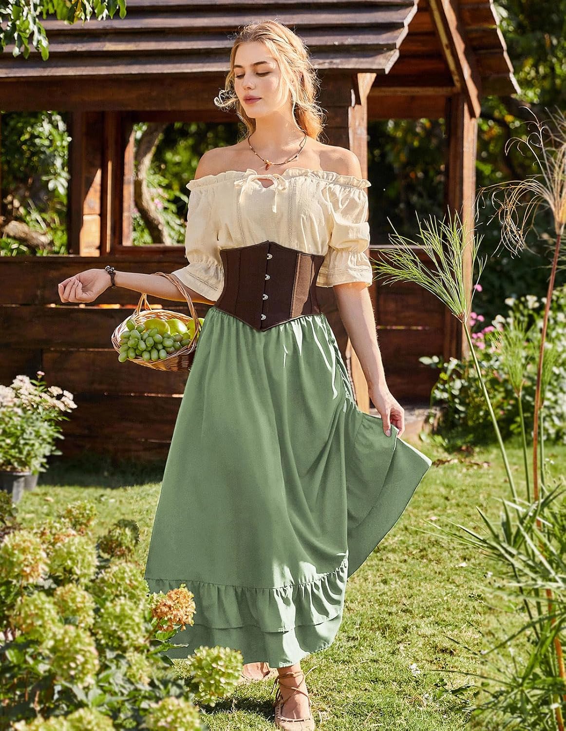 Scarlet Darkness Maxi Skirts for Women Renaissance Skirt Long Flowy Layered Medieval Skirt