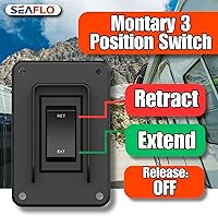 Vista 6 de SEAFLO Interruptor de balancín de potencia con interruptor de gato estabilizador, máximo 30 amperios, 12 V/24 V, extensión retráctil, arnés
