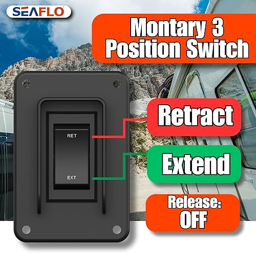 Miniatura 6 de SEAFLO Interruptor de balancín de potencia con interruptor de gato estabilizador, máximo 30 amperios, 12 V24 V, extensión retráctil, arnés de cables