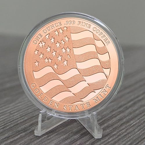 Miniatura 3 de American Bald Eagle - Moneda redonda de cobre puro .999 de 1 oz en cápsula protectora