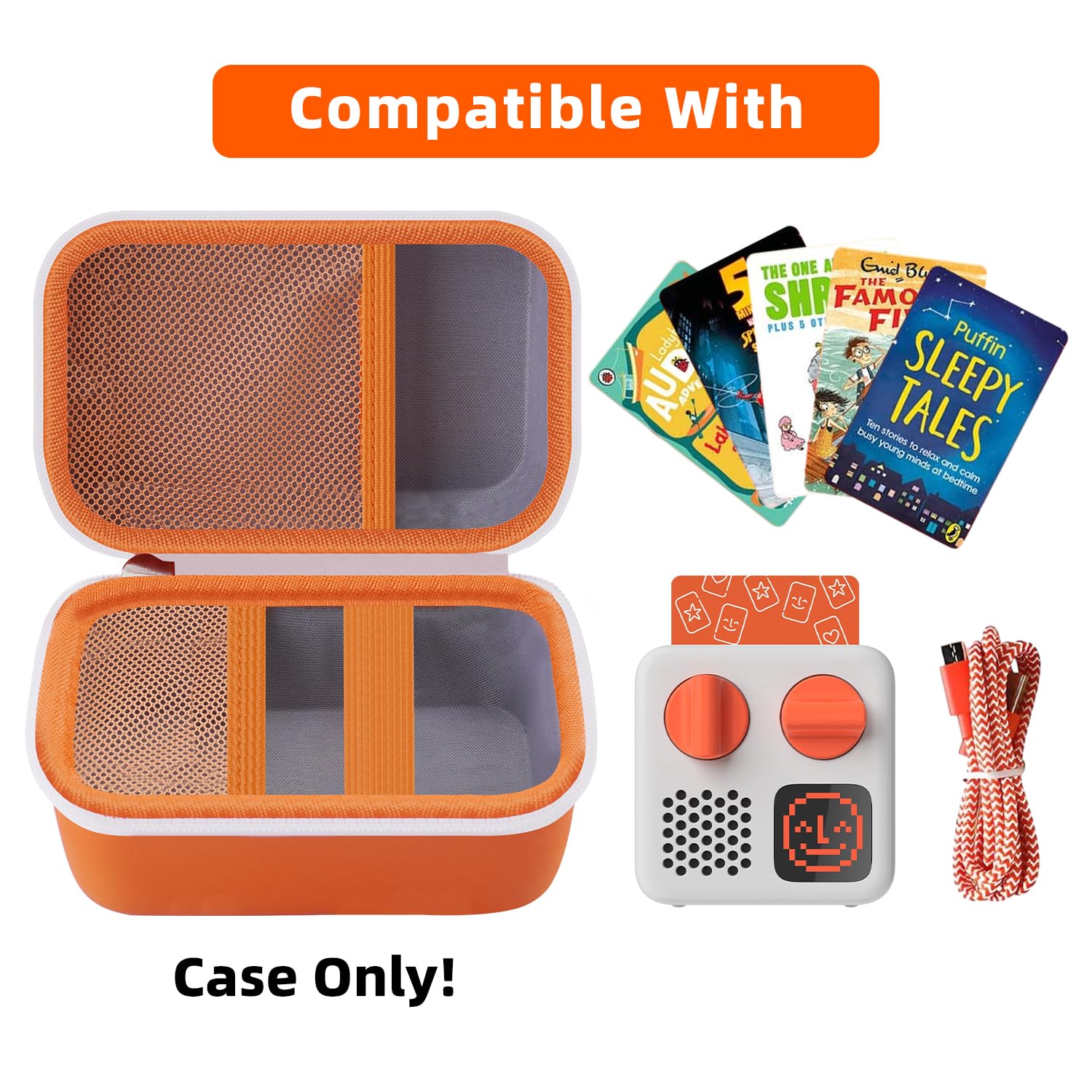 HESPLUS Hard Case for Yoto Mini (2024 Edition) Kids Audio Music Player, Portable Travel Storage Holder Box Bag for Kids Speaker Plays Audiobook Cards (Case Only)