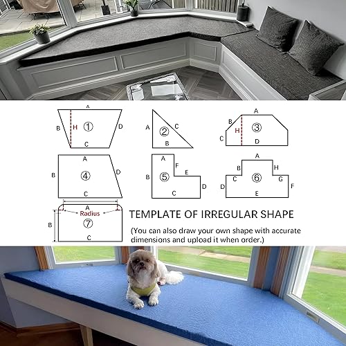 Miniatura 8 de Kiyeocca Funda de cojín de banco de tamaño personalizado, funda de asiento de ventana de bahía, funda de cojín de banco de piano, juego de funda de