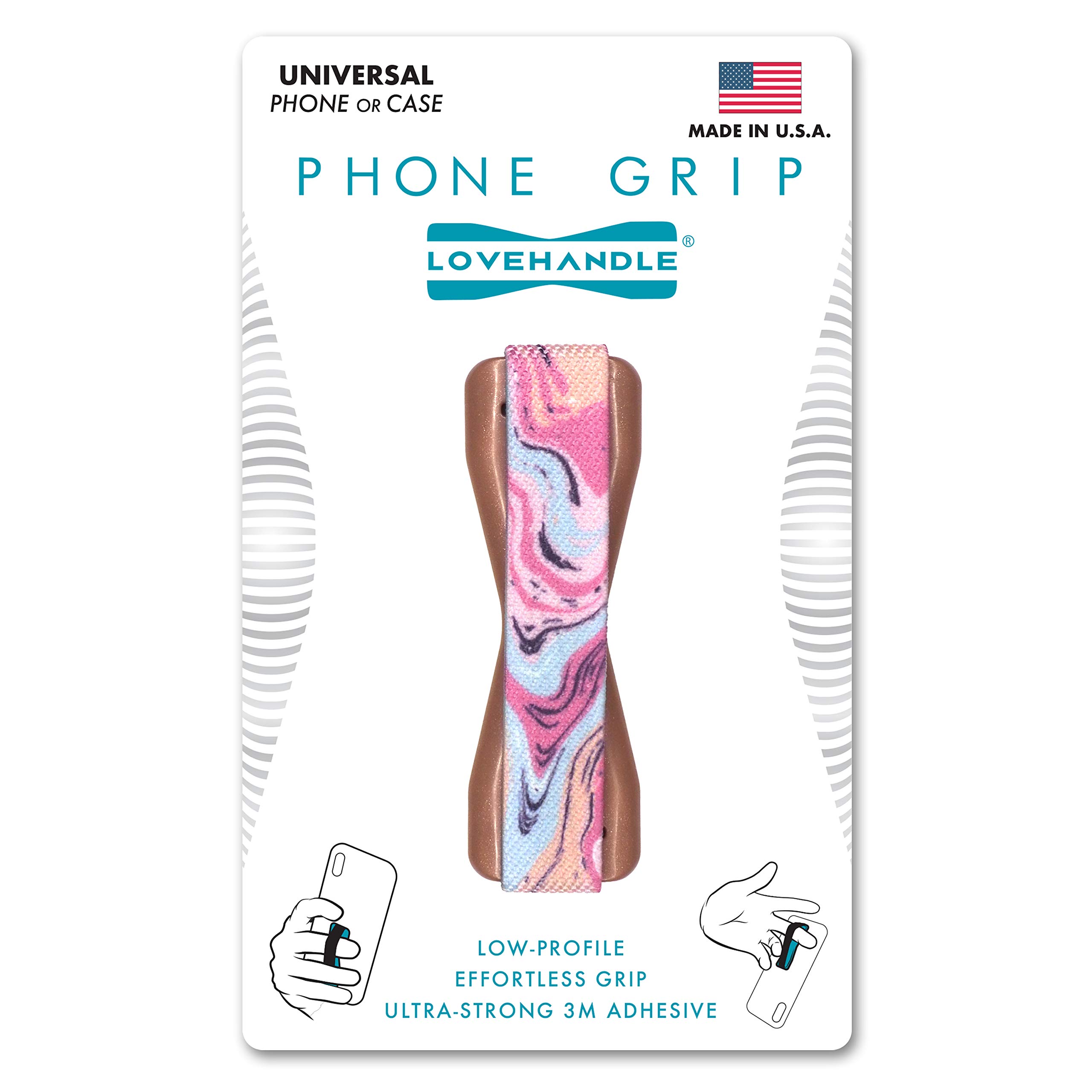 LOVEHANDLE Original Universal Phone Grip - Marble Rose