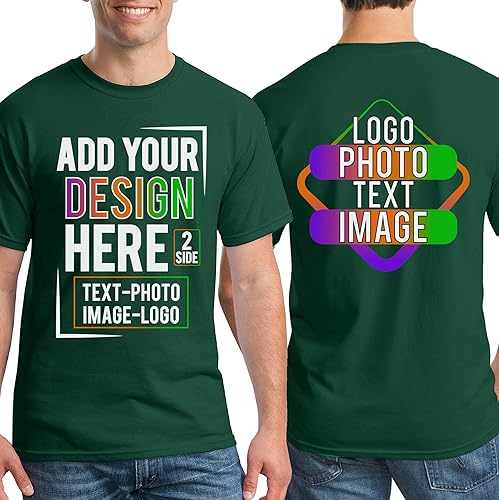 Miniatura 2 de Camiseta personalizada para hombres y mujeres, añade tu propio diseño, imagen, texto, parte delantera y trasera