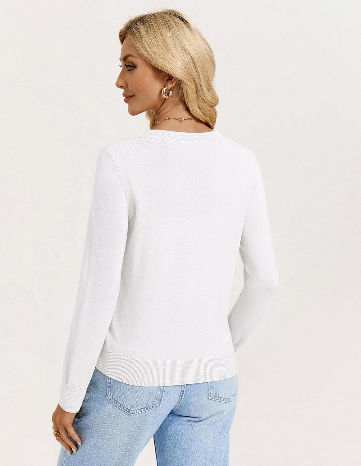 GRACE KARIN Womens Lightweight Cardigan Sweaters Trendy Button Up V-Neck Knit Cardigans Shrug Spring Fashion Clothes - Image 3