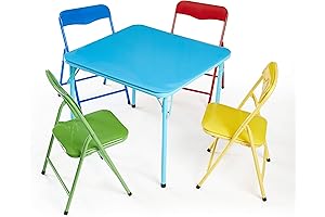 Heritage Kids 5 Piece Table & Chair Set - 4 Vibrant Plastic...