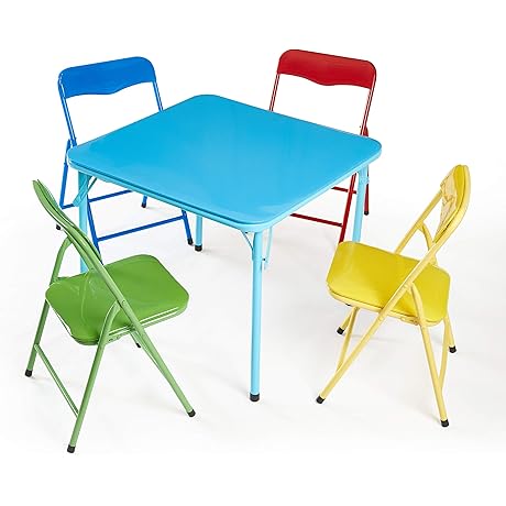 Heritage Kids 5 Piece Table & Chair Set - 4 Vibrant Plastic...