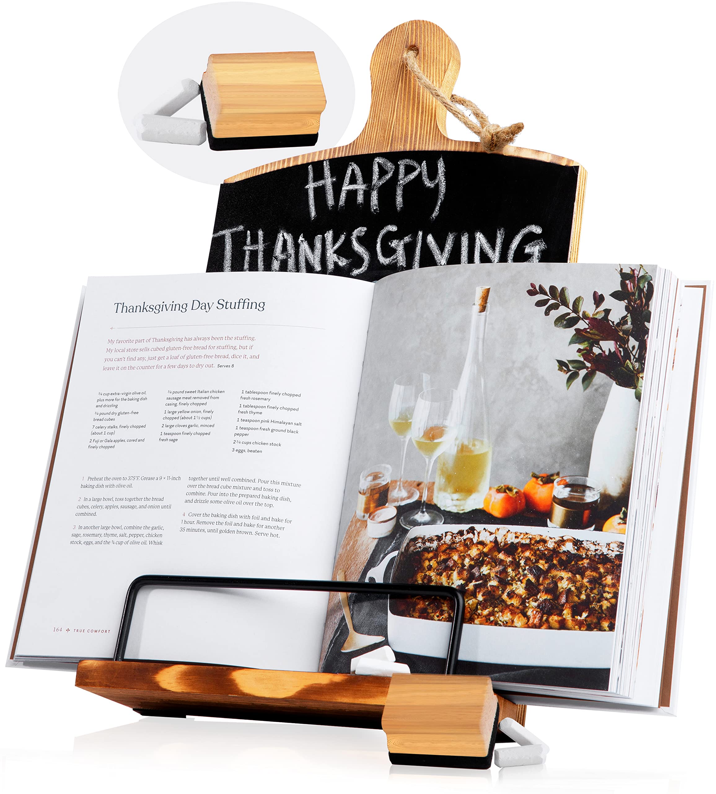 Willow & Croft Cook Book Stand Chalkboard, Chalk and Eraser. Farmhouse