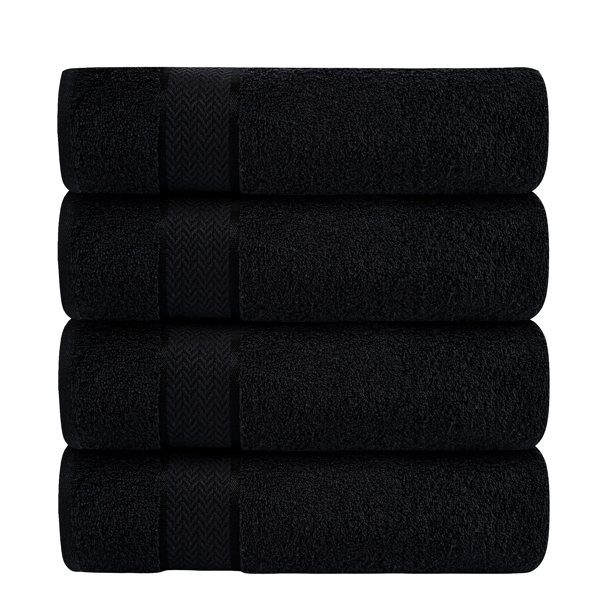 Toallas de baño de lujo, 100 % algodón, ultrasuaves, afelpadas, gruesas, esponjosas, altamente absorbentes, de secado rápido, para el hogar, gimnasio, piscina, hotel, ducha, juego de 4
