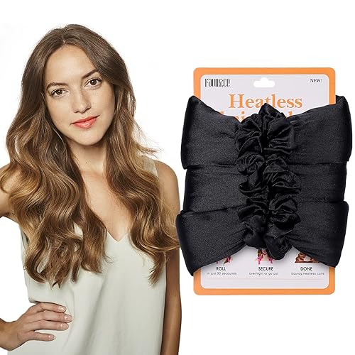 FAVIRZCE - Rizador de cabello sin calor - Rodillos de pelo sin calor para cabello largo cinta de rizo de seda suave con coleteros de pelo para
