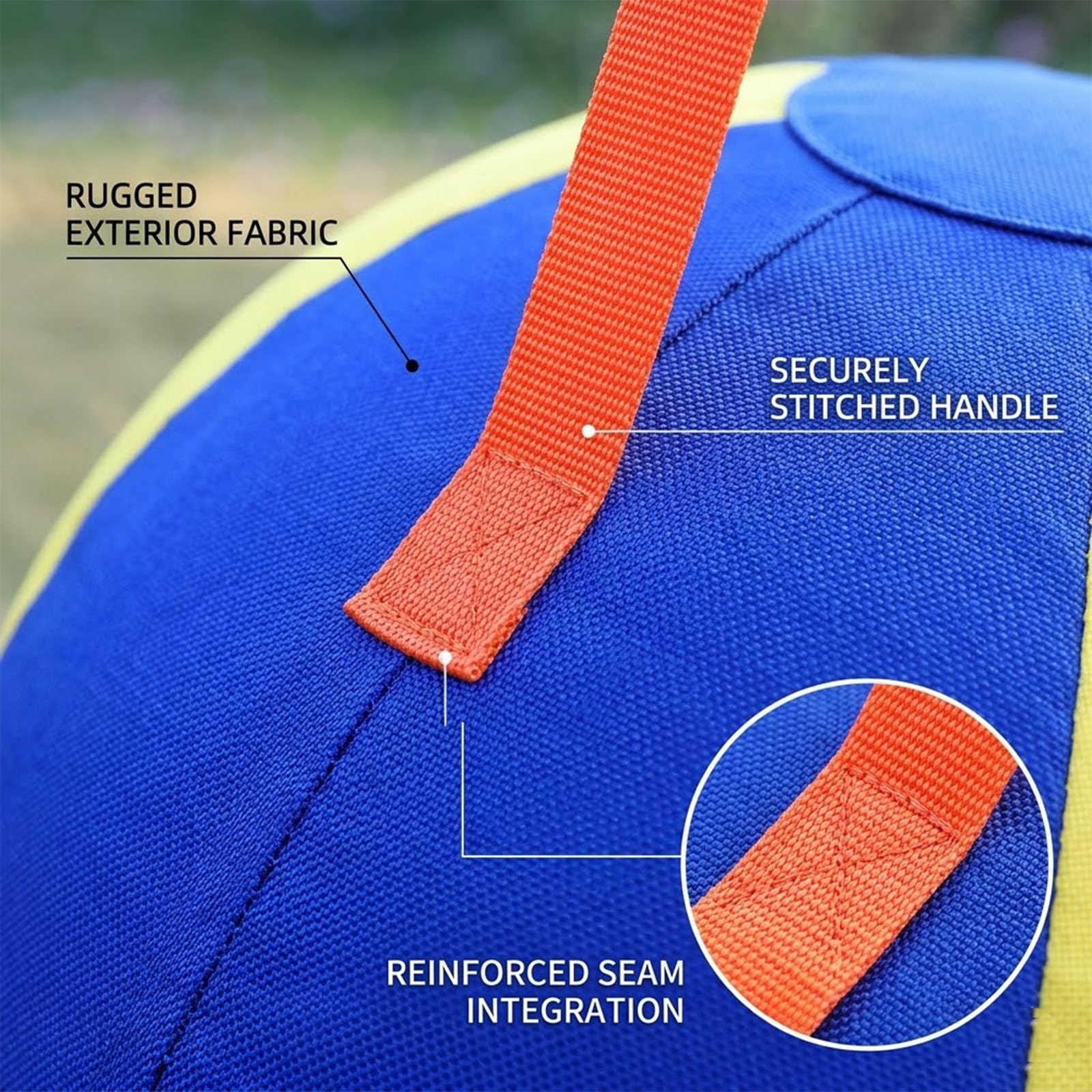 Generisch Verbesserter Treibball für Hunde Bissfest, Riesen Hundeball und Herding Ball Hund, Interaktives Hundespielzeug für Draußen (Yellow Without Strap,Small)
