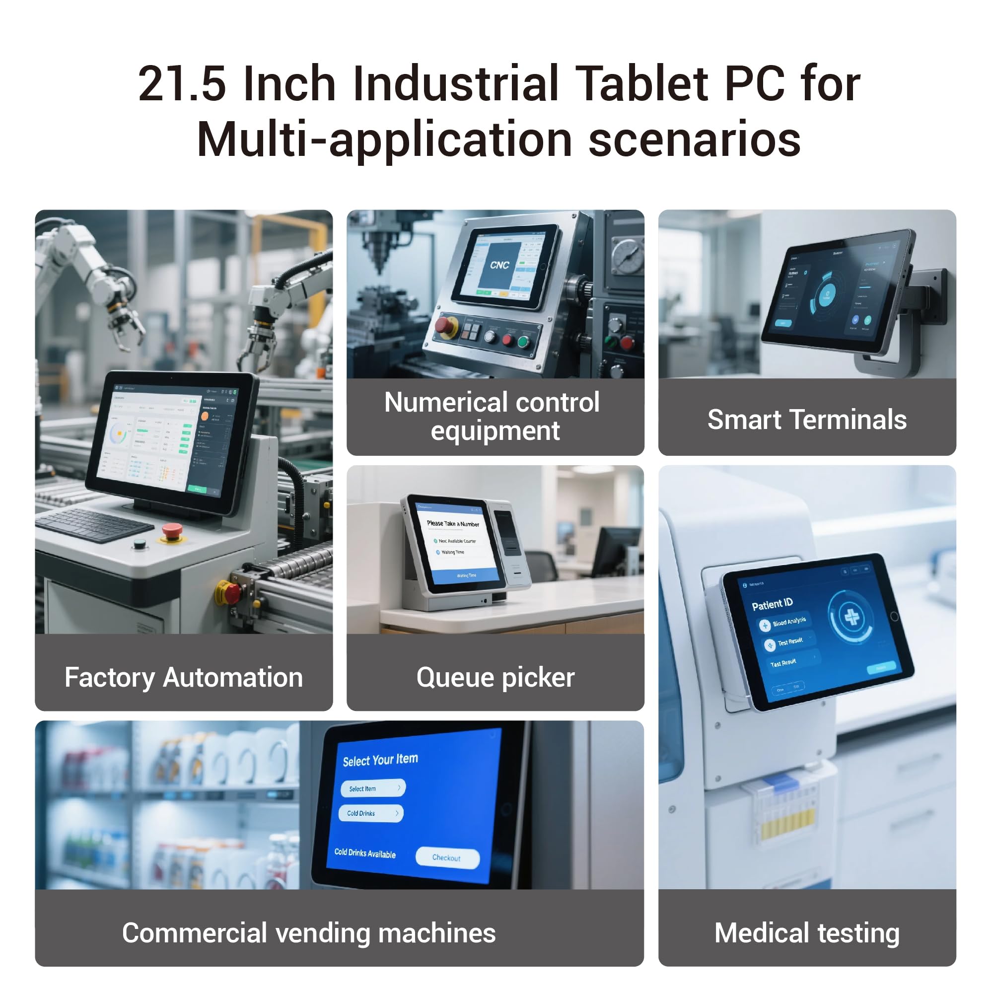 Panel PC-HEIGAOLAPC Industrie Touch Panel All in One 21.5 Zoll mit Schwenkhalterung, Touchscreen PC Android 12 RK3399 4GB RAM 64GB ROM, 1920*1080 IPS, HDMI 2.0, Type-C3,0, USB3.0*1, USB2.0*1, RJ-45