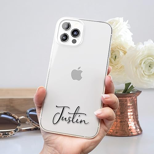 Miniatura 2 de Funda transparente personalizada para iPhone 16 16e 15 14 13 12 Pro Max Plus - Funda para teléfono celular con nombre personalizado