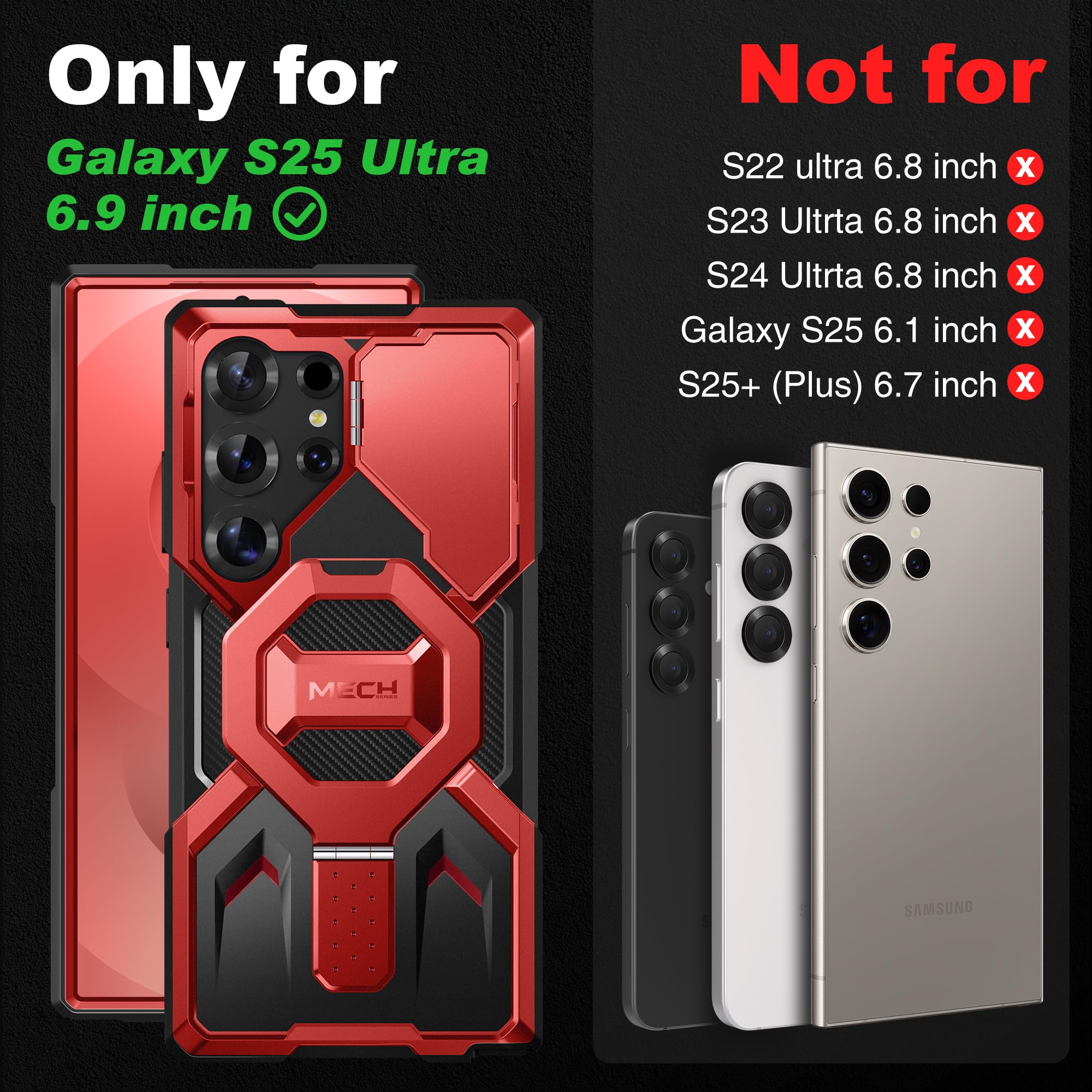 TONGATE Funda magnética para Samsung Galaxy S25 Ultra con protección de Pantalla de privacidad, [Compatible con Magsafe] [protección Militar contra caídas] S25 Ultra Funda con Clip para cinturón