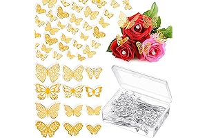148 Pieces Mariposas Para Ramos Buchones And 3D Gold Butterfly Wall Decor Set