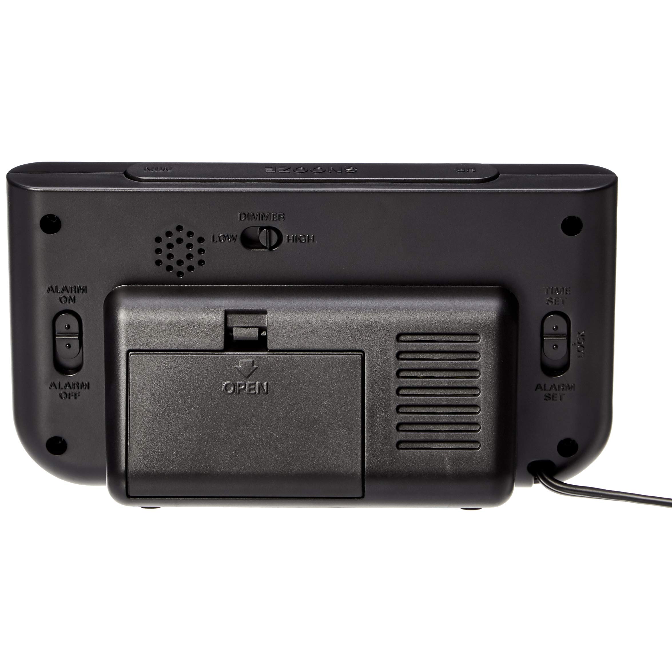 Amazon Basics Digital Alarm Clock, Large 1.4Inch Display with Battery